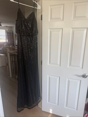 Calvin Klein Black Sequin Maxi Dress